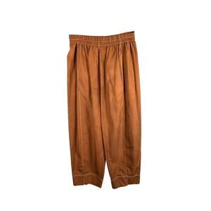 Free People Brown Cotton Harem Pants Relaxed Pull On Side Pockets